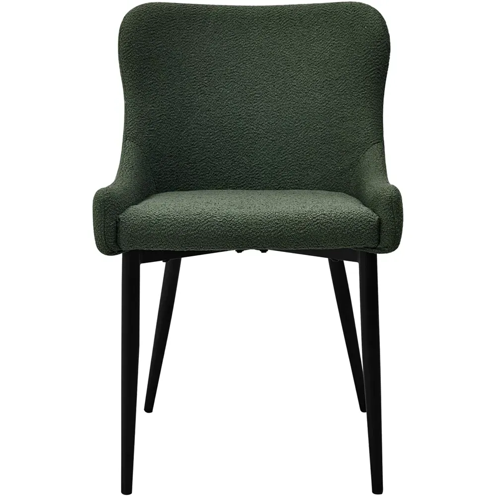 Rubens Set of 2 Dining Chairs - Green, Boucle