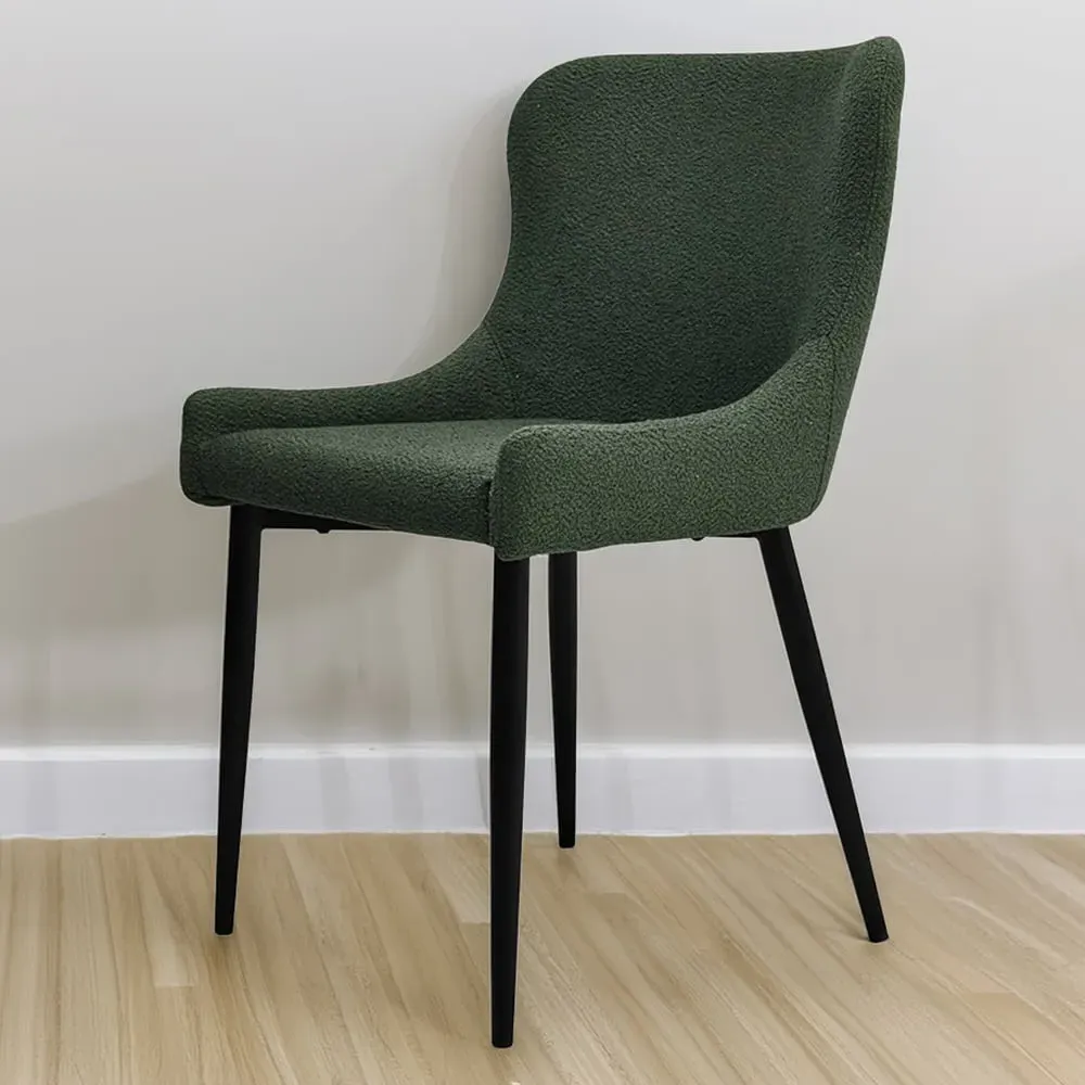 Rubens Set of 2 Dining Chairs - Green, Boucle image
