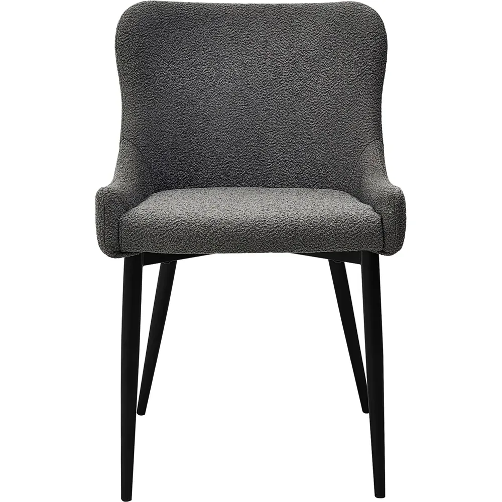 Rubens Set of 2 Dining Chairs - Grey, Boucle