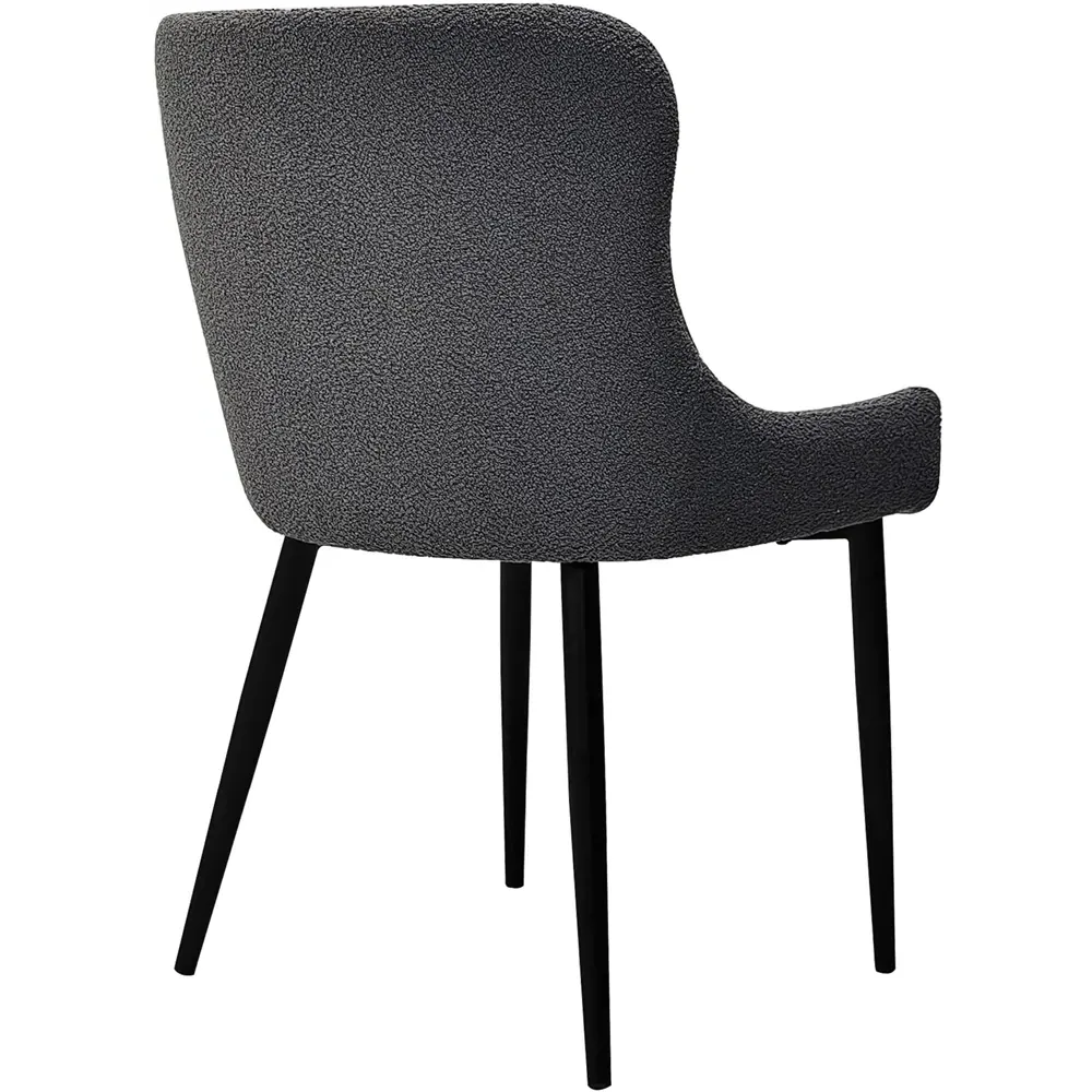 Rubens Set of 2 Dining Chairs - Grey, Boucle