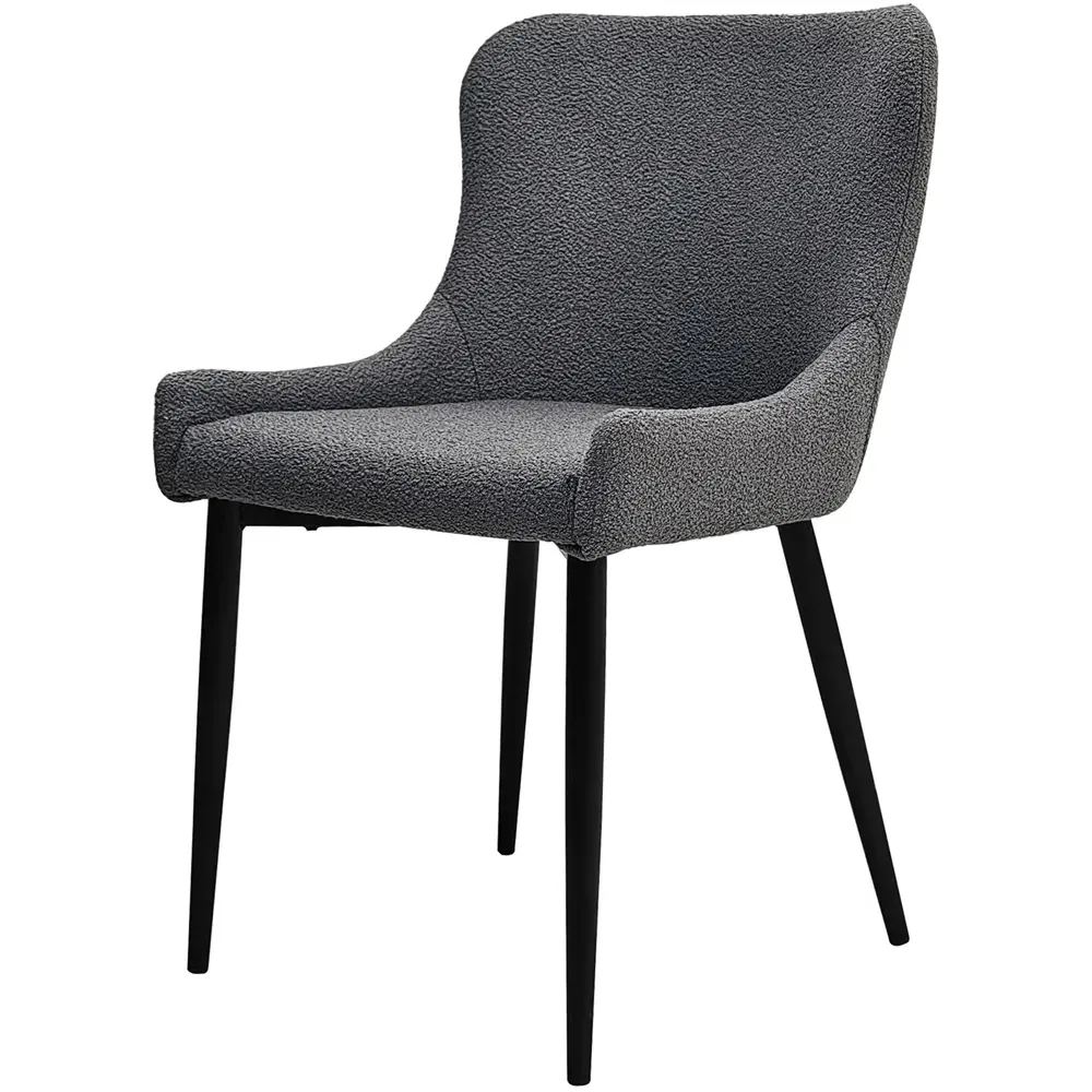 Rubens Set of 2 Dining Chairs - Grey, Boucle