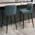Rubens Set of 2 Upholstered Barstool - Blue, Boucle