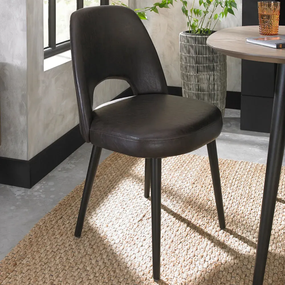 Set of 2 Peppercorn Old West Vintage Fabric Upholstered Chair - Brown image