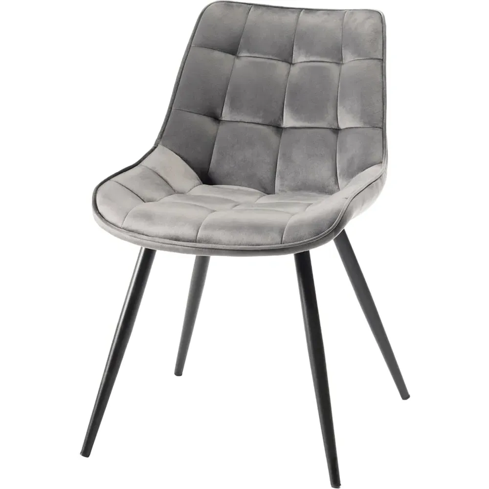 Seurat Set of 2 Upholstered Chair - Grey, Velvet