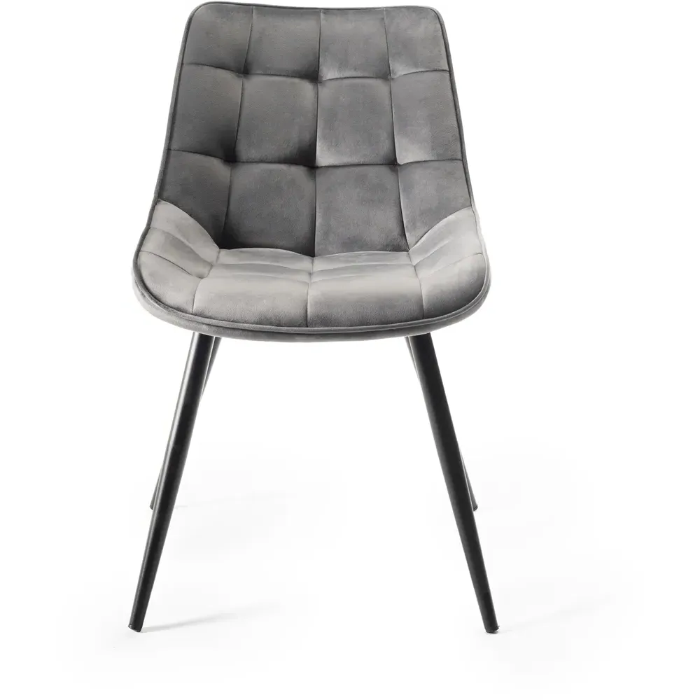 Seurat Set of 2 Upholstered Chair - Grey, Velvet