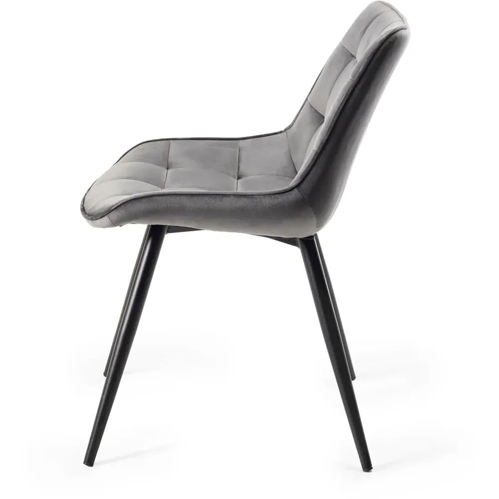 Seurat Set of 2 Upholstered Chair - Grey, Velvet