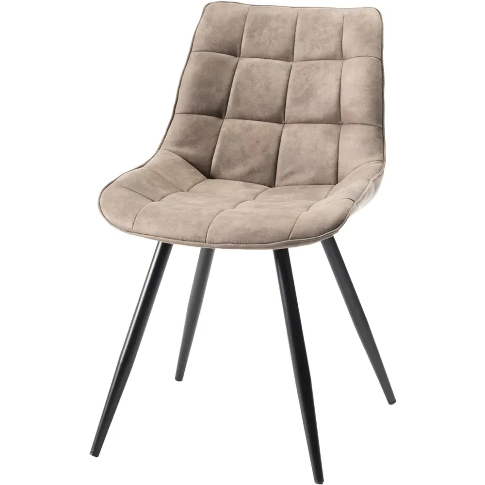 Seurat Set of 2 Upholstered Chair - Tan, Faux Suede