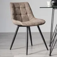 Seurat Set of 2 Upholstered Chair - Tan, Faux Suede