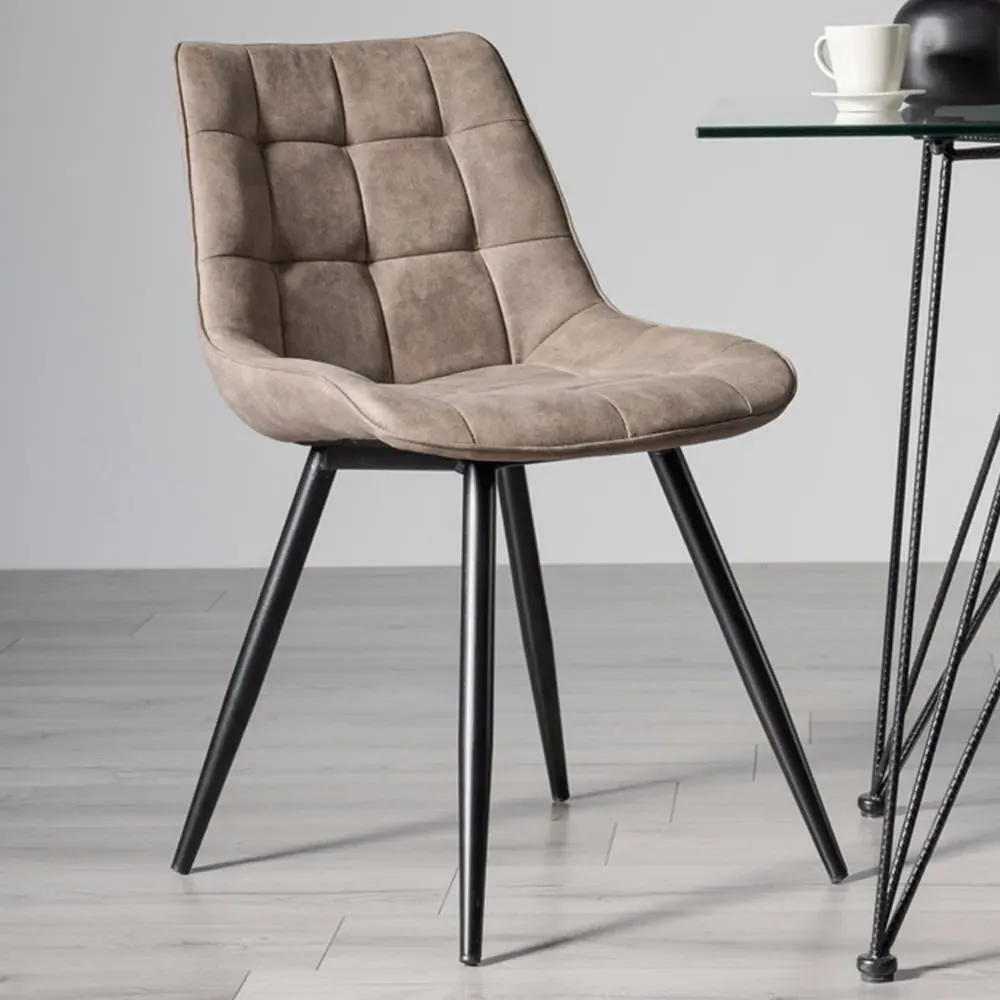 Seurat Set of 2 Upholstered Chair - Tan, Faux Suede