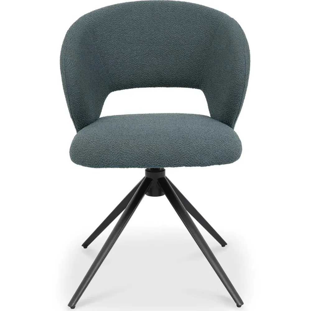 Stella Swivel Chair - Blue, Boucle