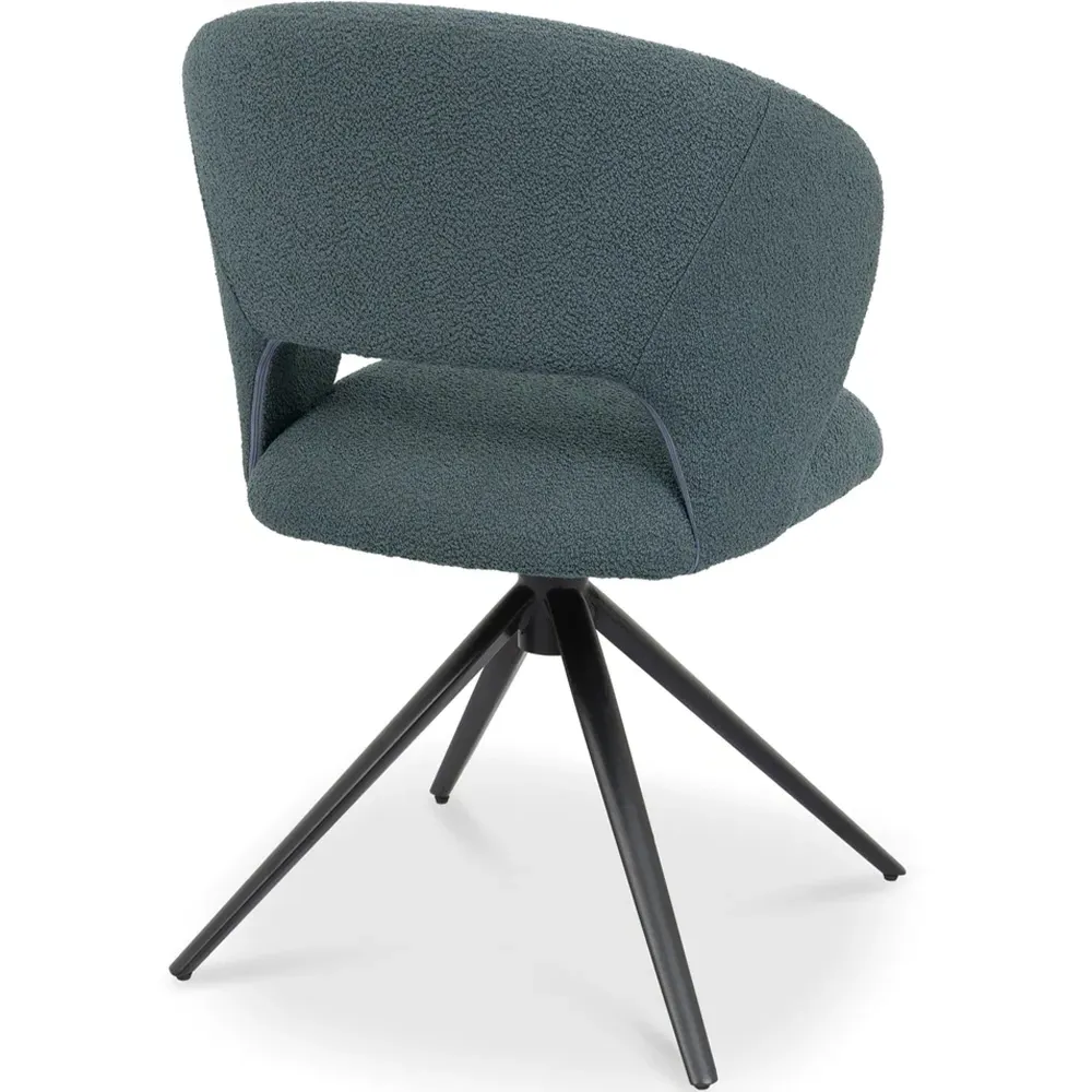 Stella Swivel Chair - Blue, Boucle