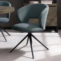 Stella Swivel Chair - Blue, Boucle