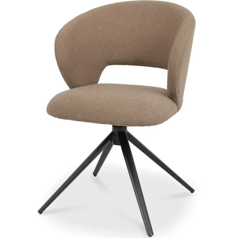 Stella Swivel Chair - Cream, Boucle
