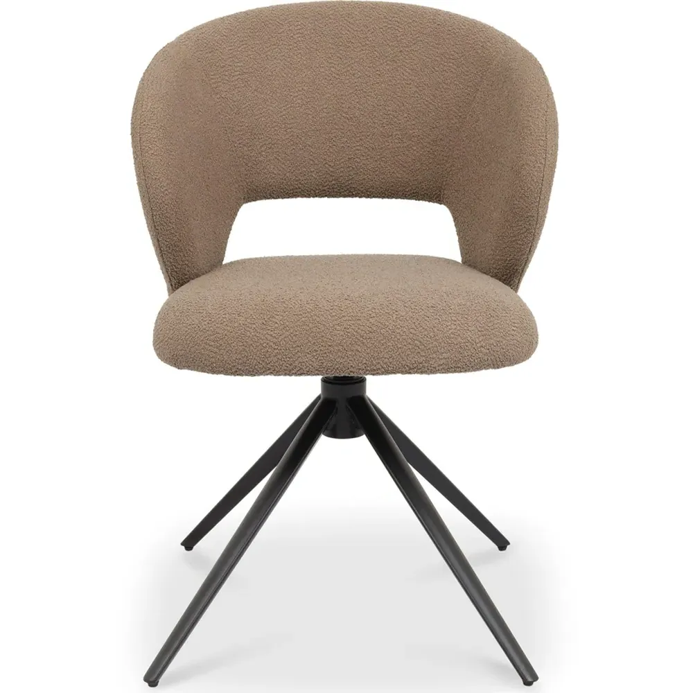 Stella Swivel Chair - Cream, Boucle