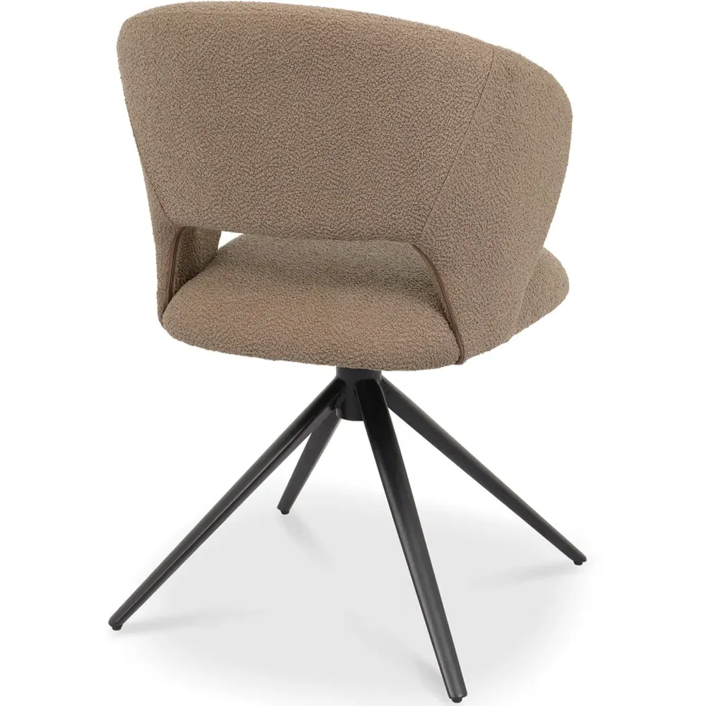 Stella Swivel Chair - Cream, Boucle