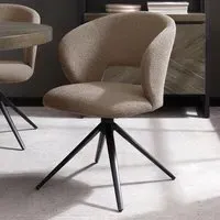 Stella Swivel Chair - Cream, Boucle