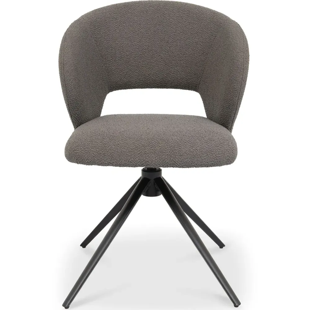 Stella Swivel Chair - Grey, Boucle
