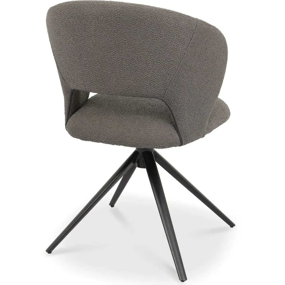Stella Swivel Chair - Grey, Boucle