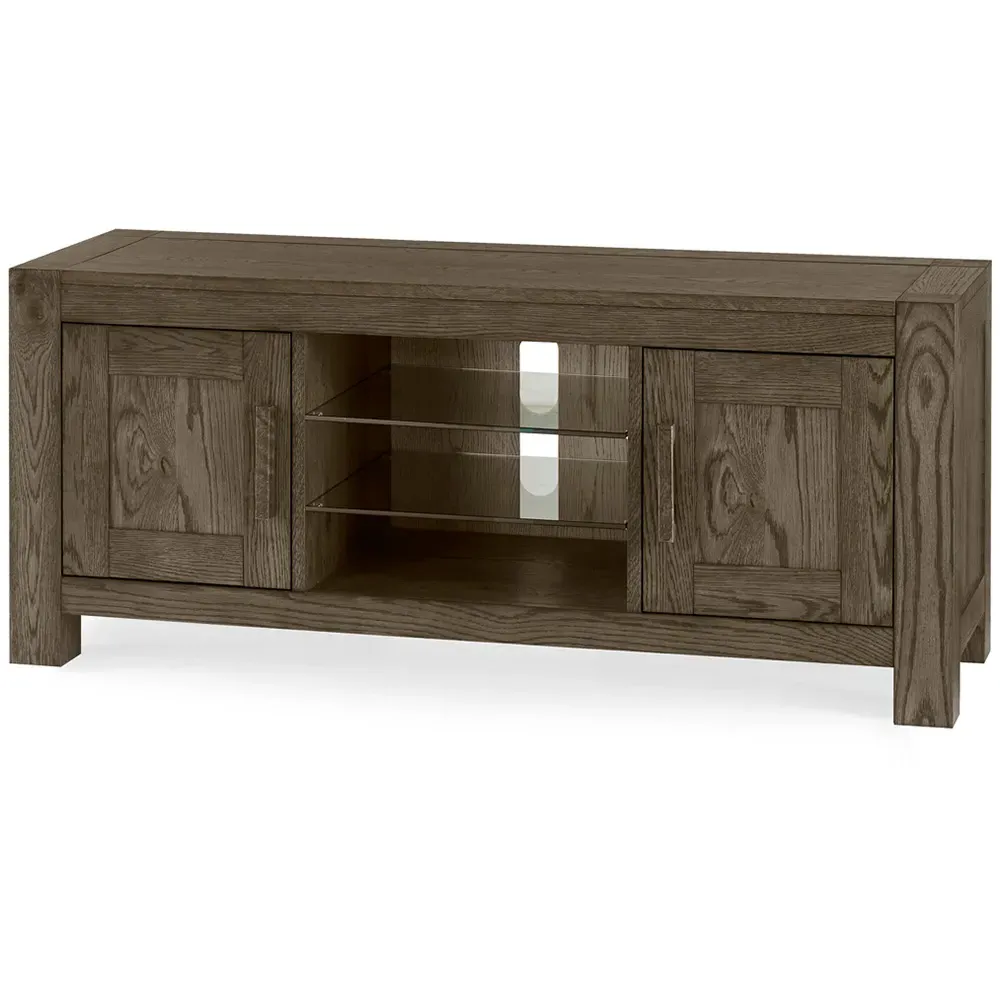 Turin 2 Drawer 3 Shelf TV Unit - Brown, Dark Oak