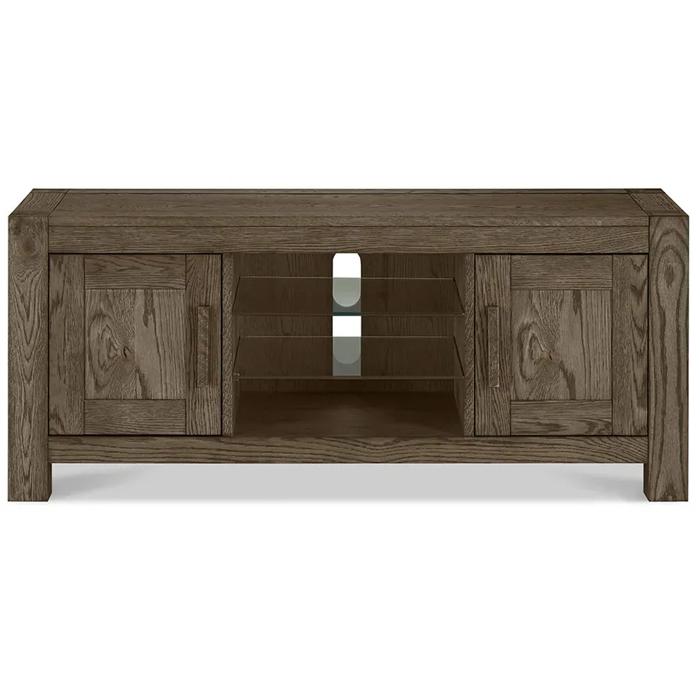 Turin 2 Drawer 3 Shelf TV Unit - Brown, Dark Oak