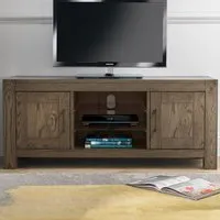 Turin 2 Drawer 3 Shelf TV Unit - Brown, Dark Oak