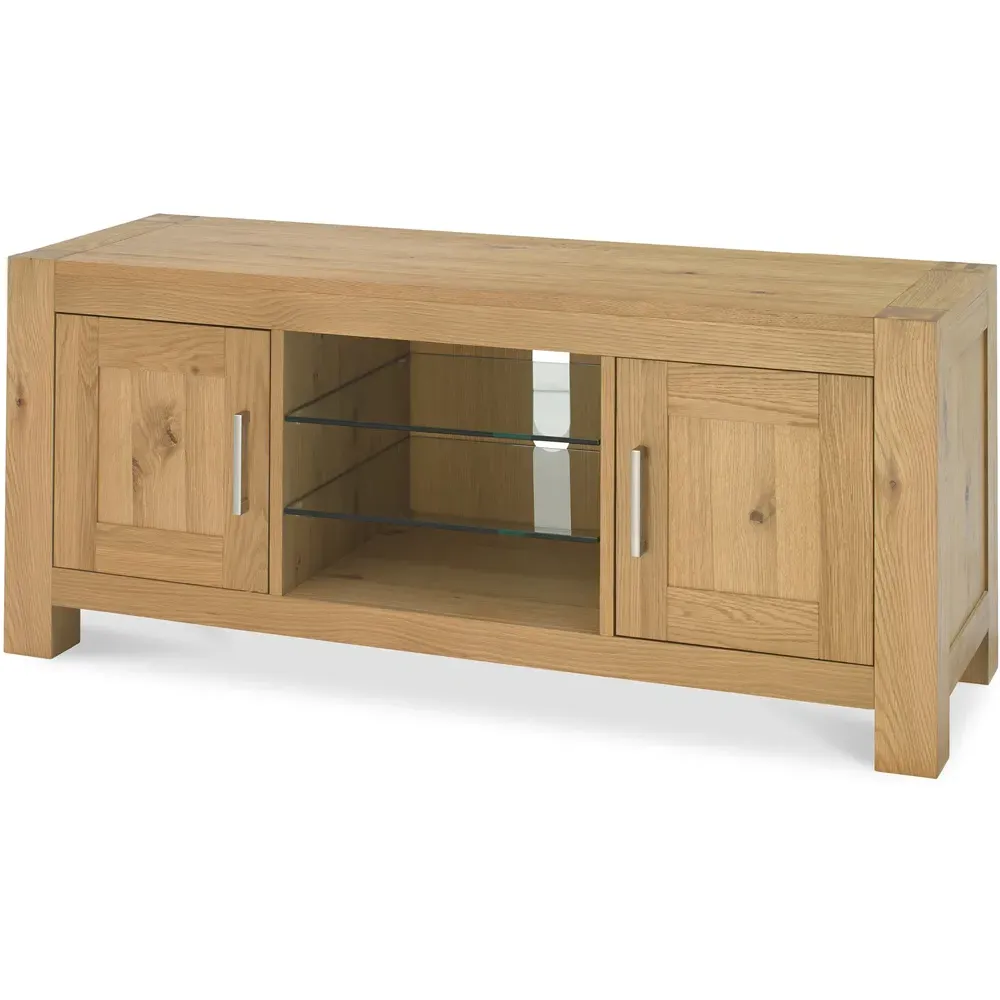Turin 2 Drawer 3 Shelf TV Unit - Brown, Light Oak