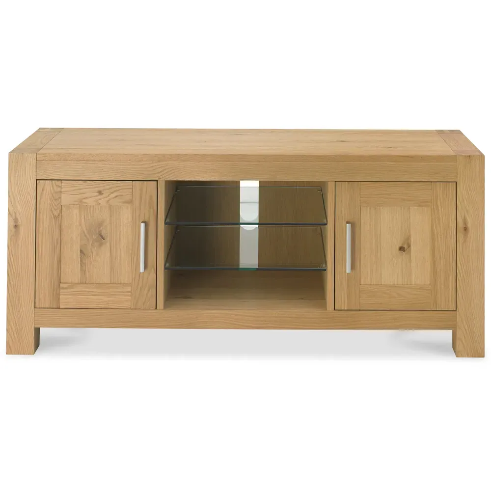 Turin 2 Drawer 3 Shelf TV Unit - Brown, Light Oak