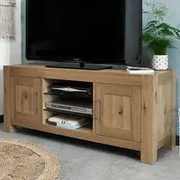 Turin 2 Drawer 3 Shelf TV Unit - Brown, Light Oak