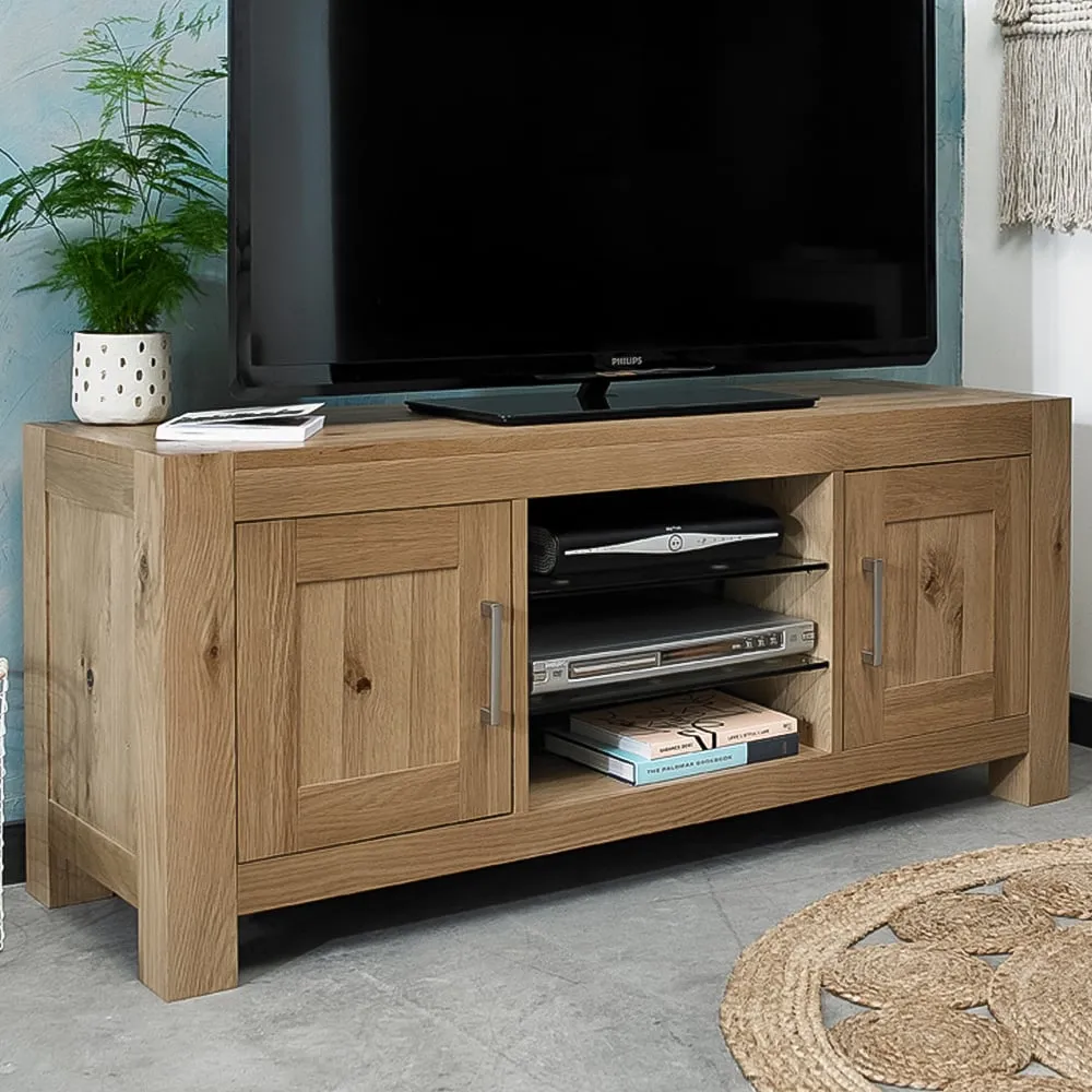 Turin 2 Drawer 3 Shelf TV Unit - Brown, Light Oak image