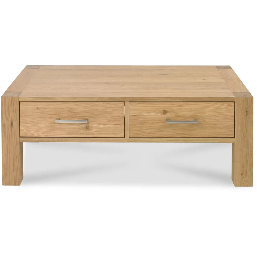 Turin 2 Drawer Coffee Table - Brown, Oak