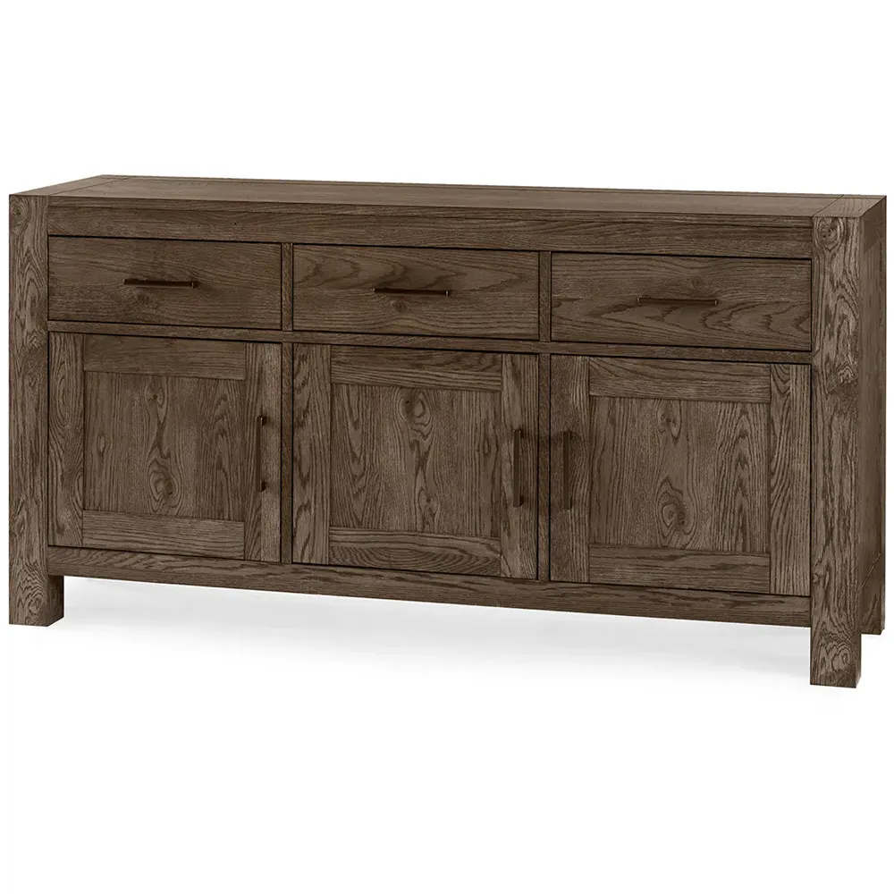Turin 3 Drawer 3 Door Wide Sideboard - Brown, Oak