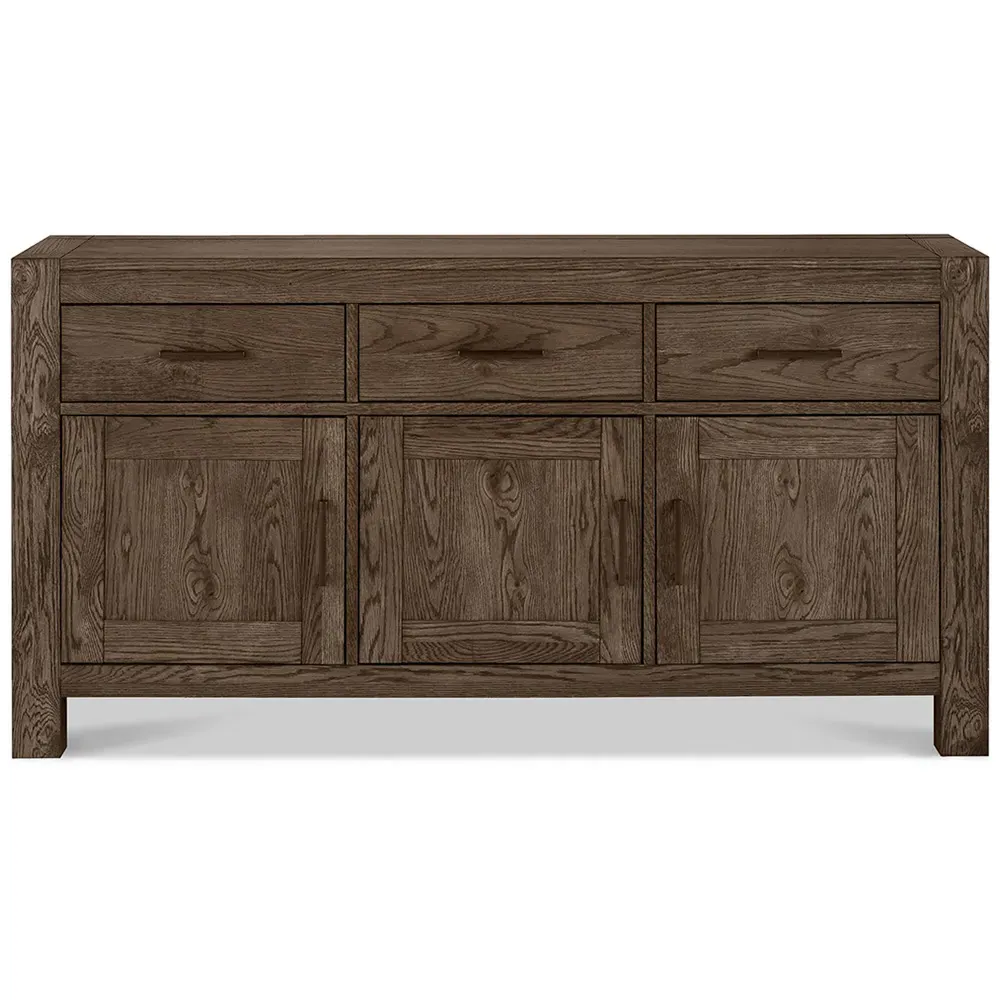 Turin 3 Drawer 3 Door Wide Sideboard - Brown, Oak