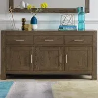 Turin 3 Drawer 3 Door Wide Sideboard - Brown, Oak