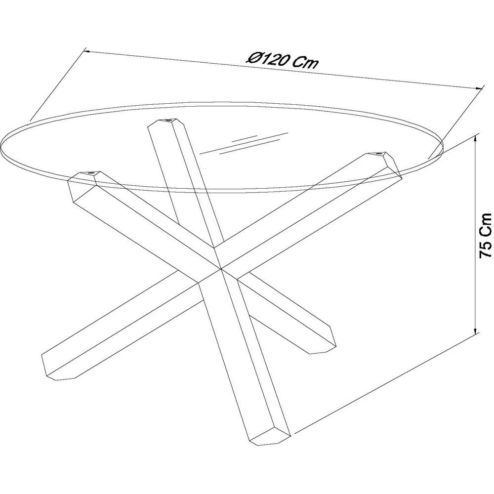 Turin 4-Seater Round Dining Table - Brown, Glass