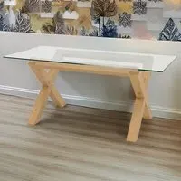 Turin 6-Seater Dining Table - Brown, Glass