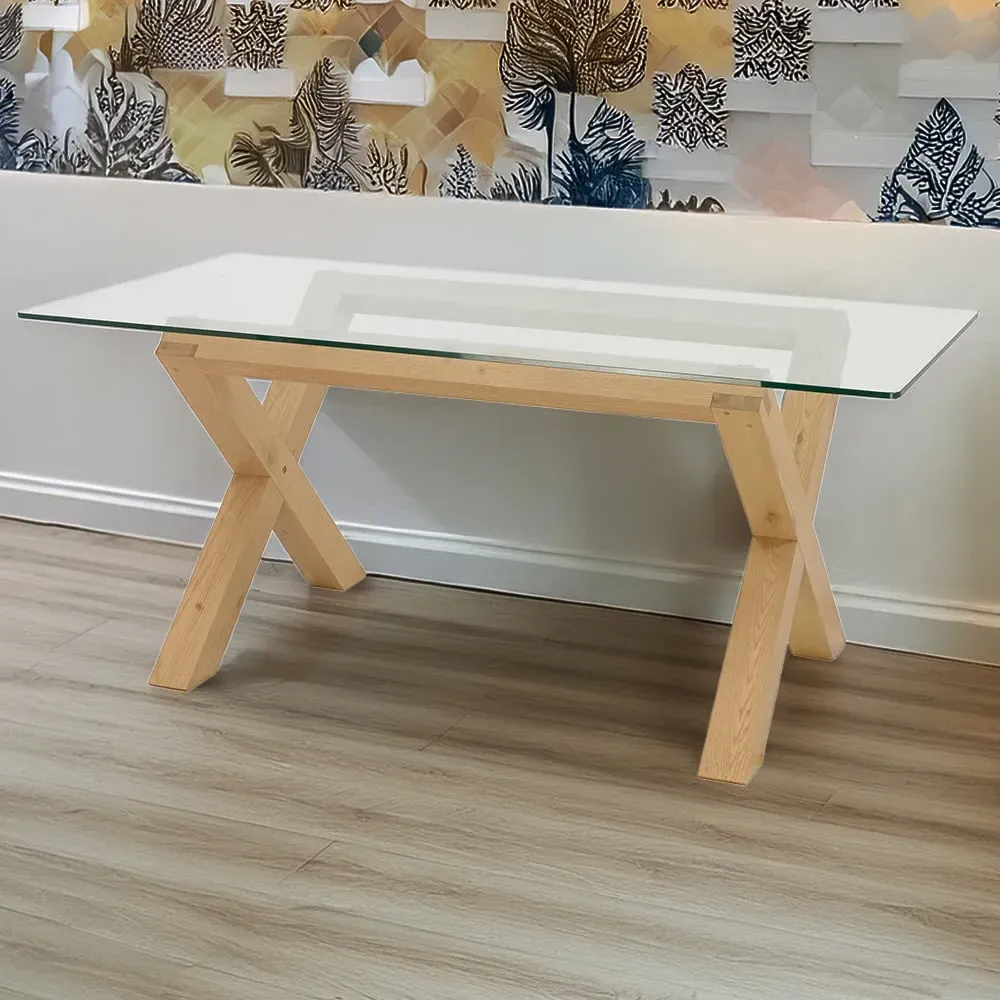 Turin 6-Seater Dining Table - Brown, Glass image