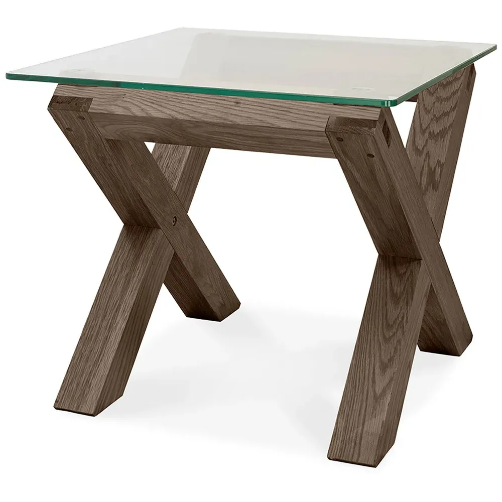 Turin Lamp Table - Brown, Glass