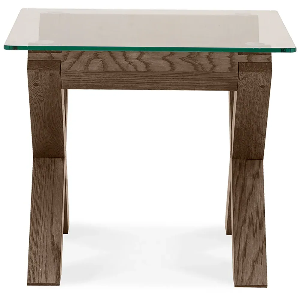 Turin Lamp Table - Brown, Glass