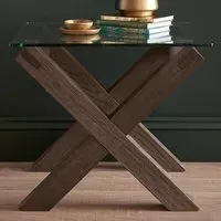 Turin Lamp Table - Brown, Glass