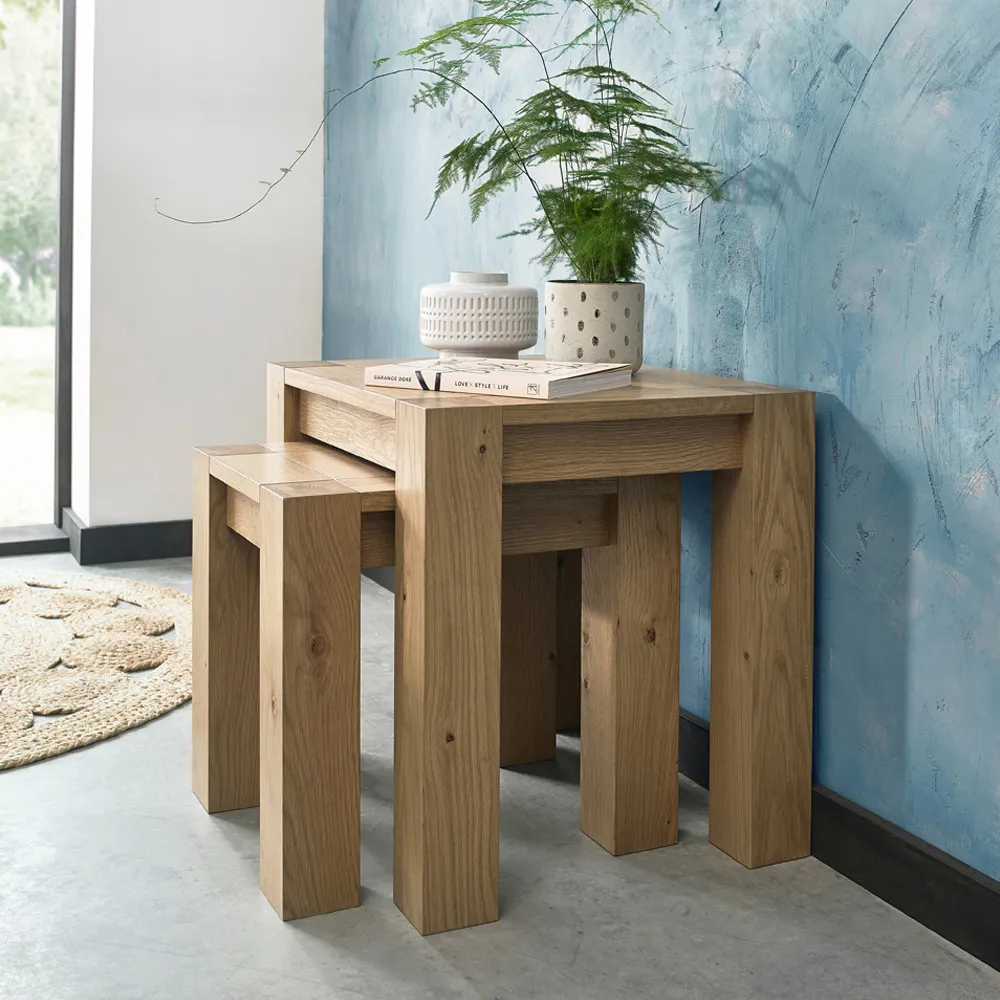 Turin Nesting Table Set of 2 - Light Oak