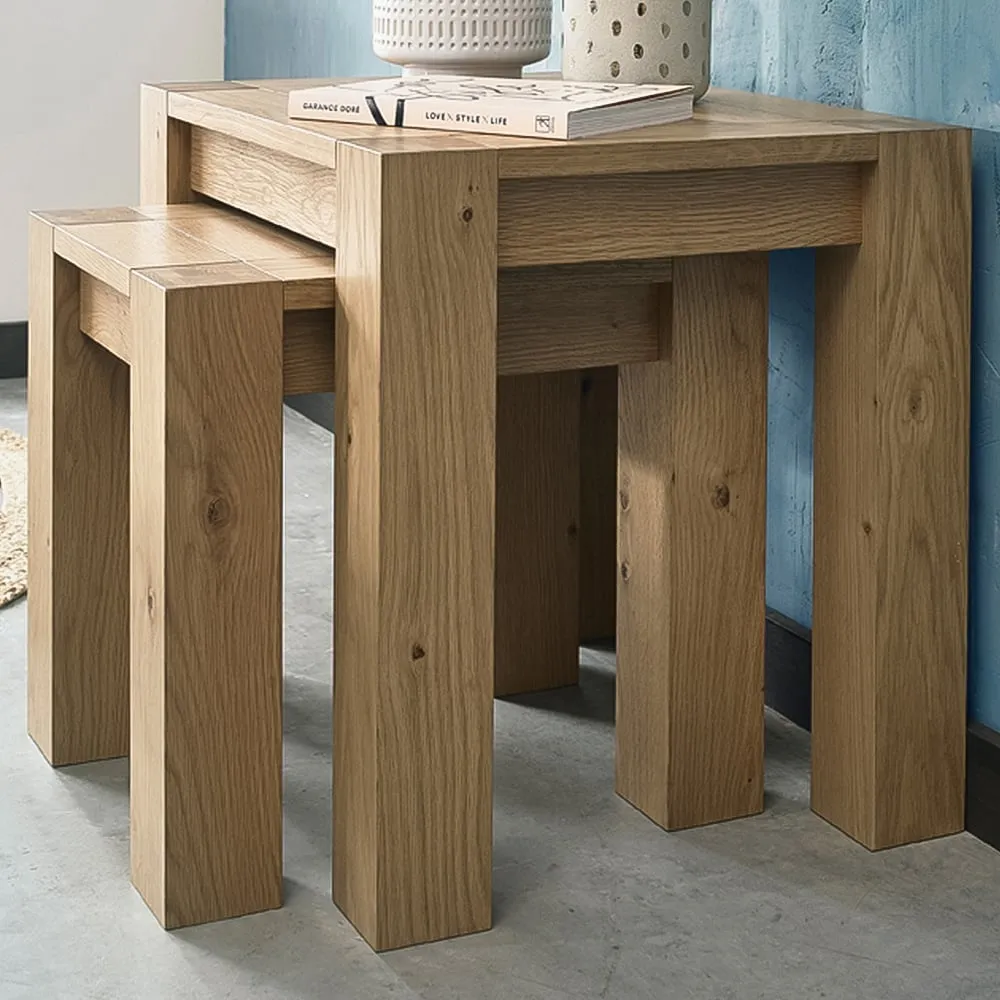 Turin Nesting Table Set of 2 - Light Oak