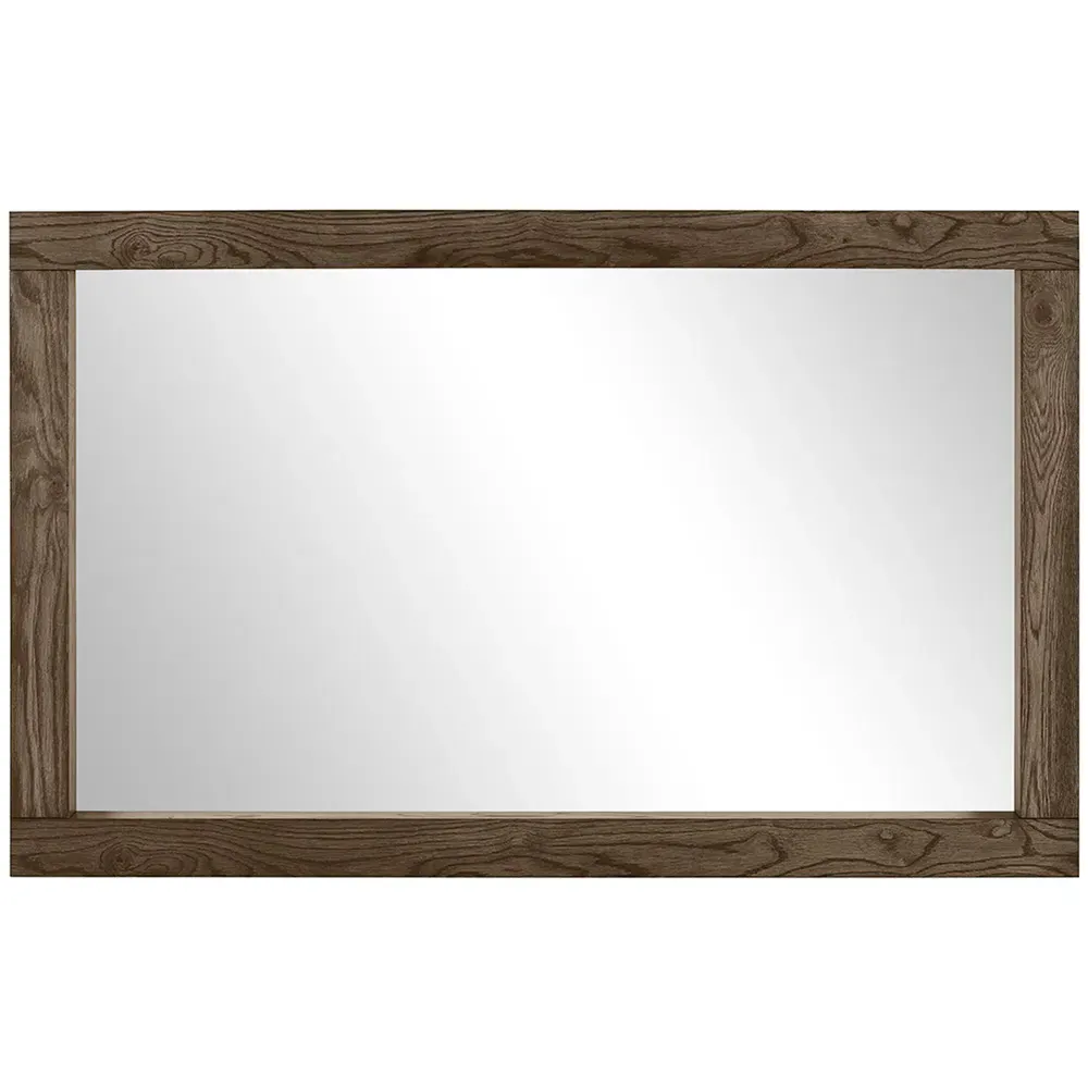 Turin Rectangle Wall Mirror - Dark Oak