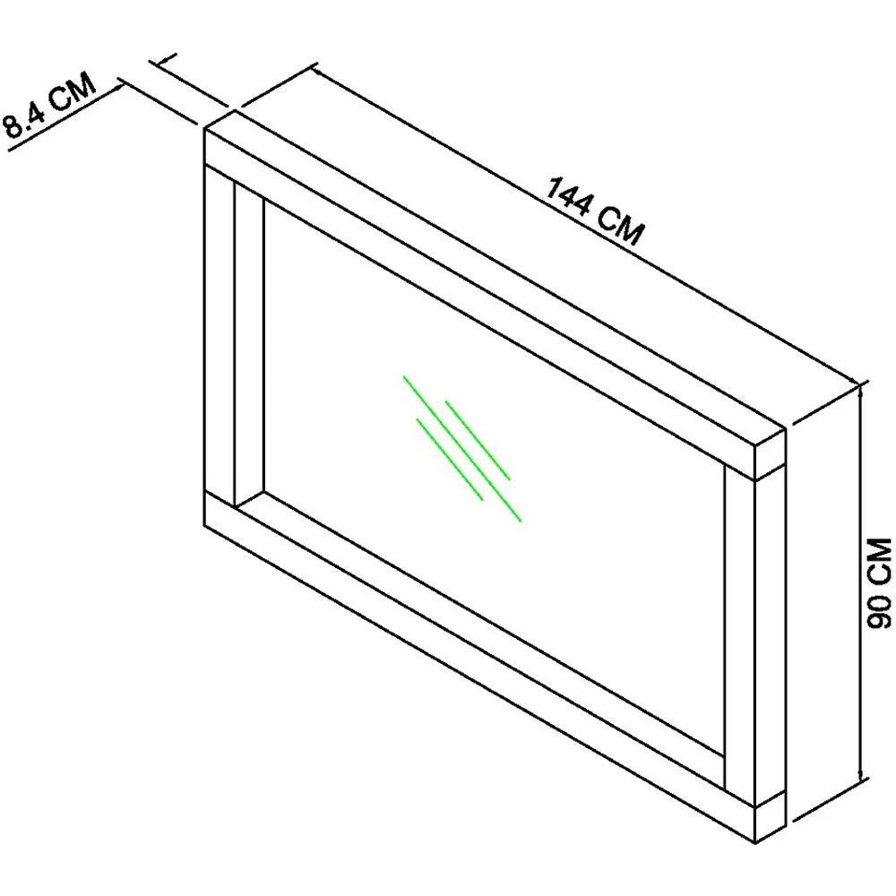 Turin Rectangle Wall Mirror - Light Oak
