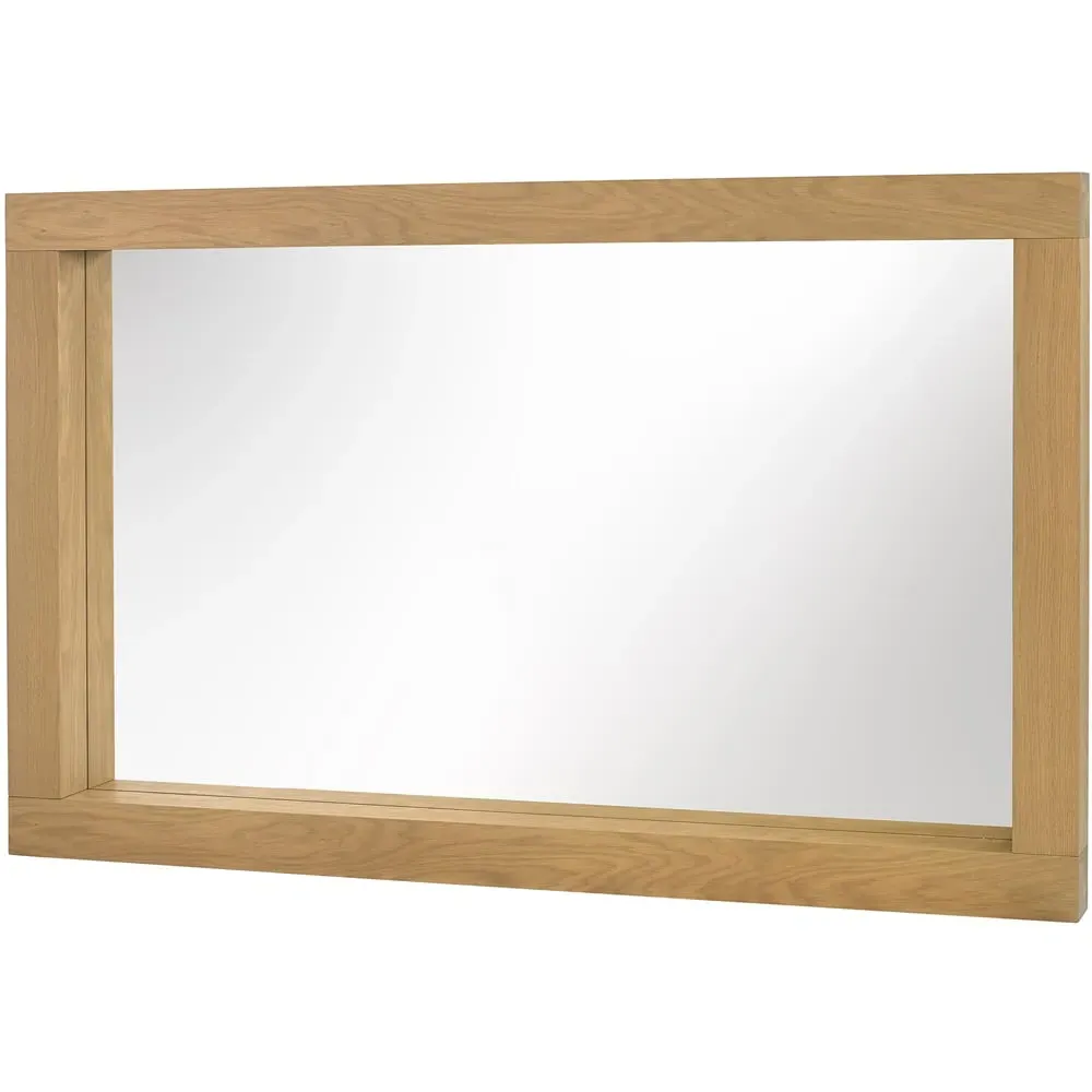 Turin Rectangle Wall Mirror - Light Oak