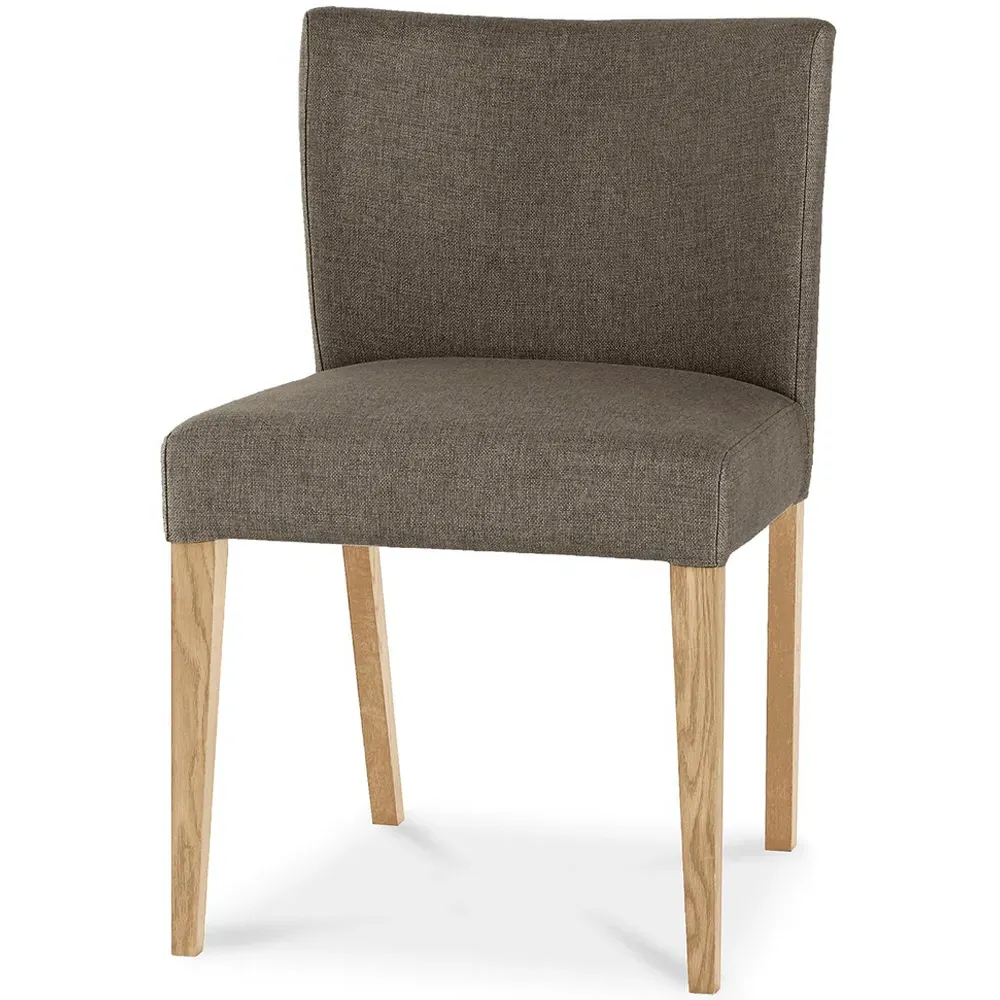 Turin Set of 2 Low Back Upholstered Chairs - Brown, Oak