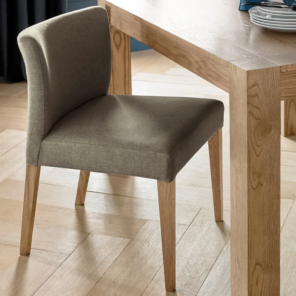 Turin Set of 2 Low Back Upholstered Chairs - Brown, Oak image