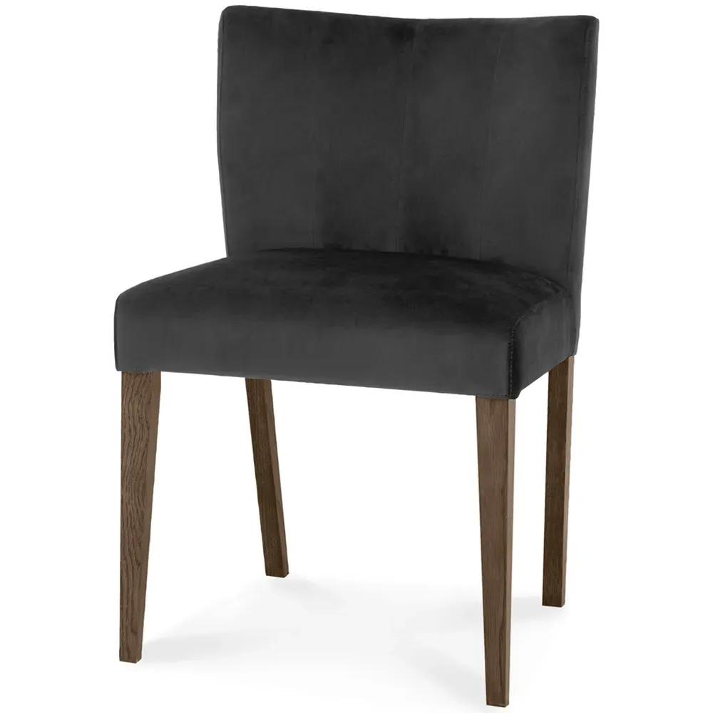 Turin Set of 2 Low Back Upholstered Chairs - Grey, Oak