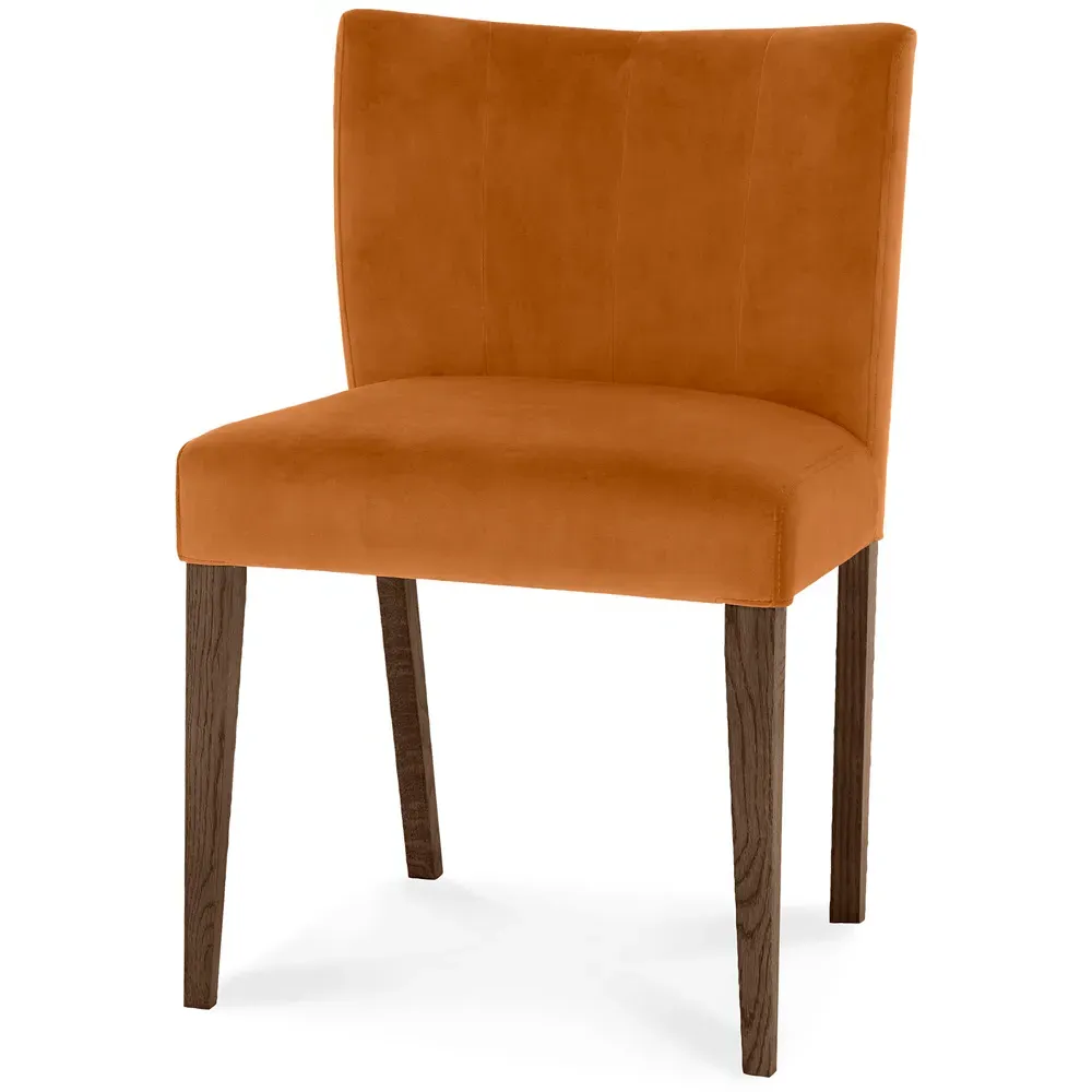 Turin Set of 2 Low Back Upholstered Chairs - Orange, Oak