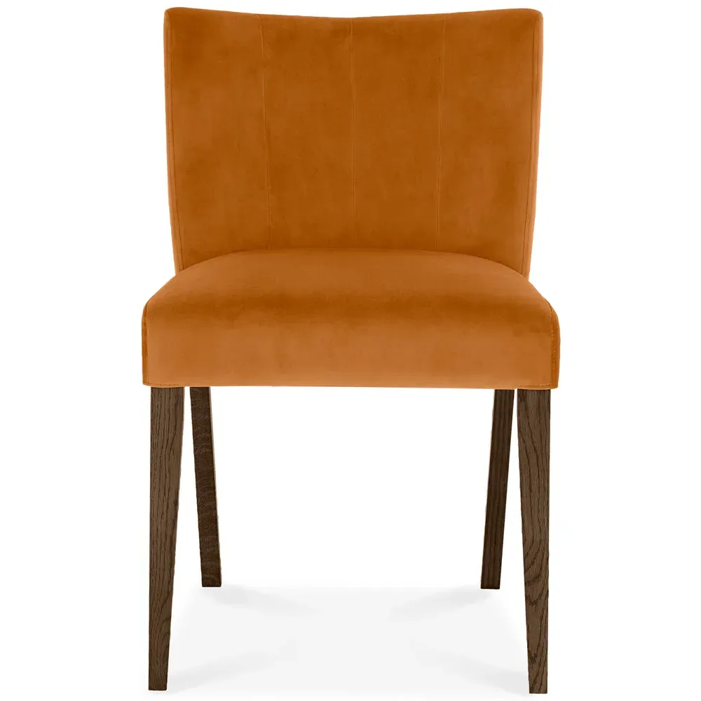 Turin Set of 2 Low Back Upholstered Chairs - Orange, Oak