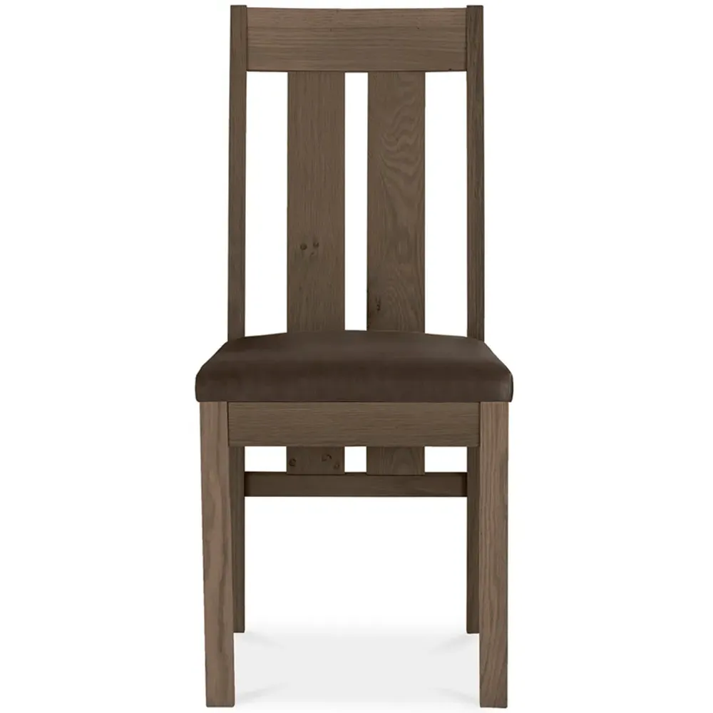 Turin Set of 2 Slatted Back Dining Chairs - Brown, Oak